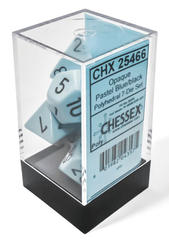 Chessex Dice: 7 Set Polyhedral Opaque Pastel Blue Black CHX25466